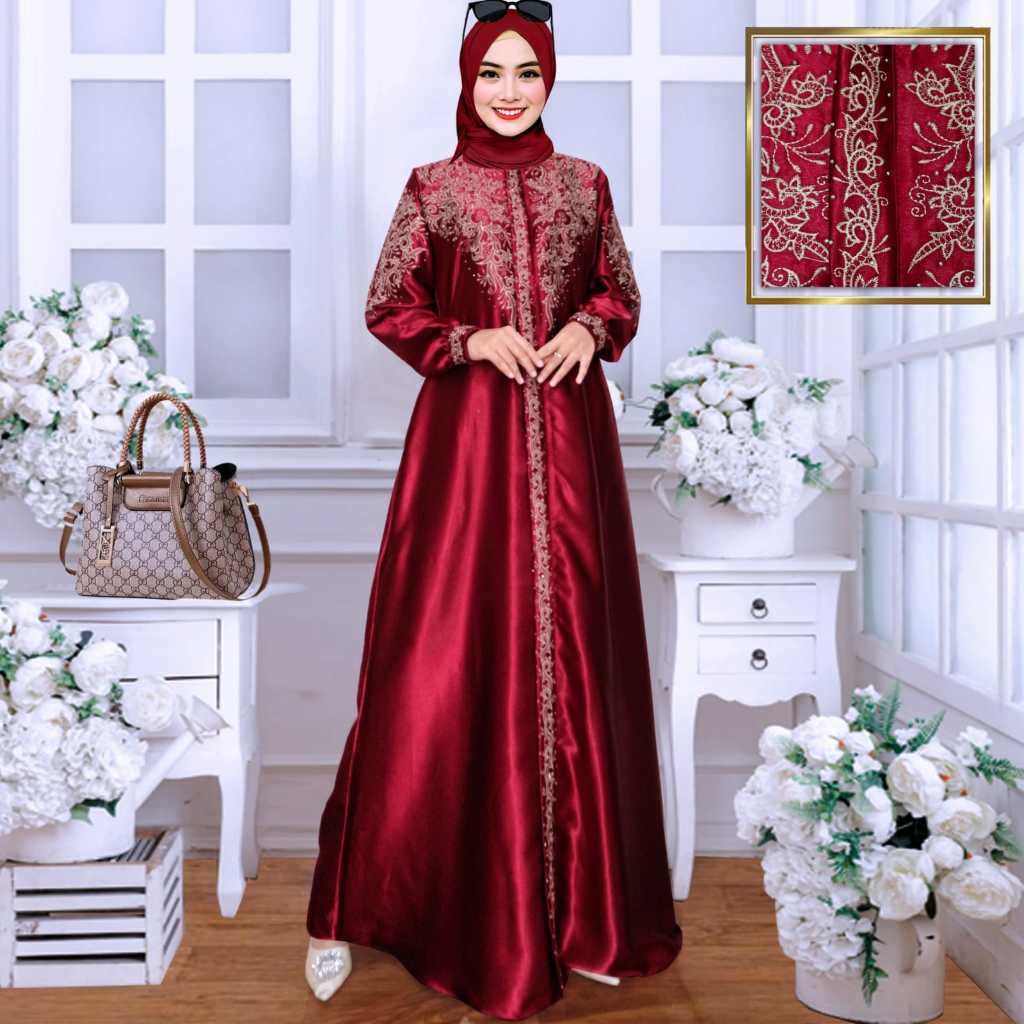Gamis Bordir Satin Cristal // Gamis Kekinian // Gamis Modern