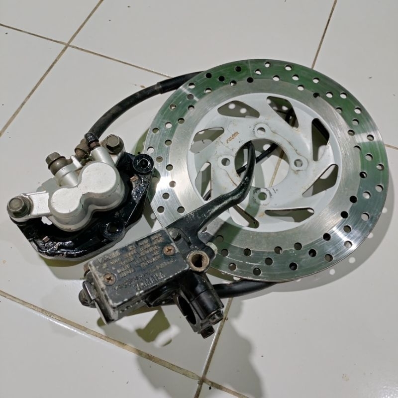 PENGERIMAN SET KALIPER 2 PISTON SILVER RX KING  2003-2007 ORIGINAL (second)