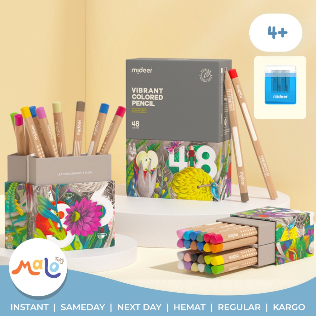 

GEBYAR PROMO MALOTOYS Mideer Vibrant Colored Pencil 24 36 48 Colors Pensil Warna Art Menggambar Mewarnai Edukasi Anak Warna Warni Malo Toys