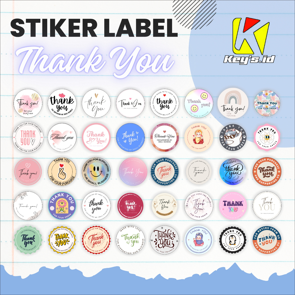 

Sticker Stiker Thank You Isi 130 Pcs, Stiker Terima Kasih, Label Thank You