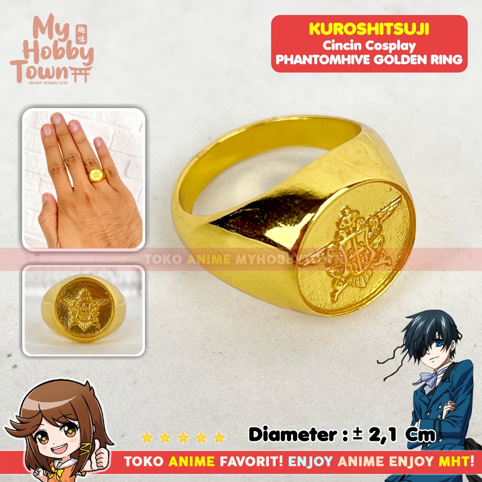 Cincin Anime Kuroshitsuji Black Butler : Ciel Phantomhive Heritage Gold / Emas