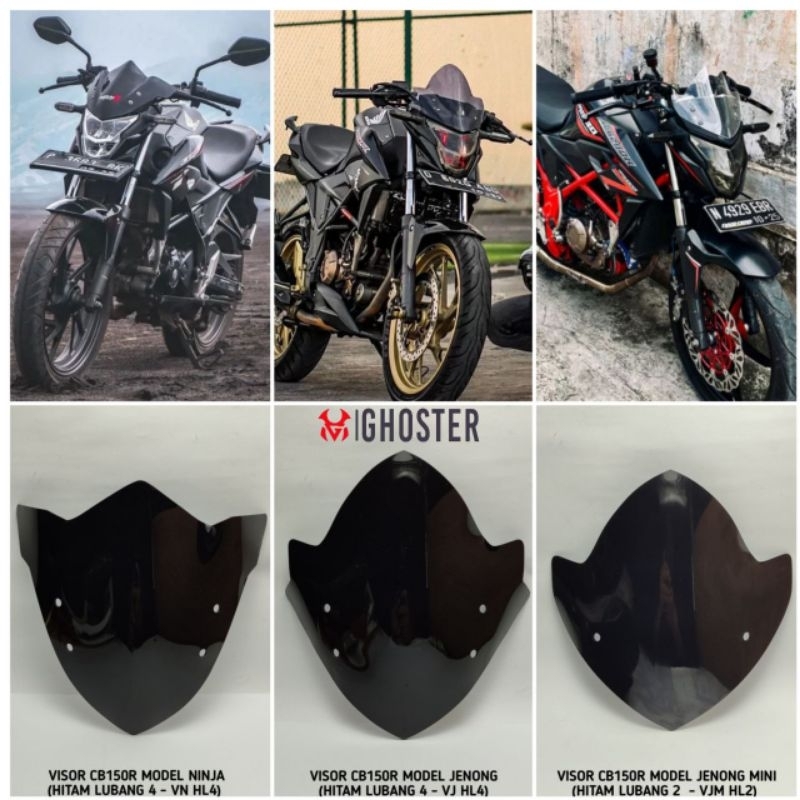 VISOR CB150R MODEL NINJA VISOR CB150R MODEL JENONG VISOR CB150R MODEL JENONG MINI
