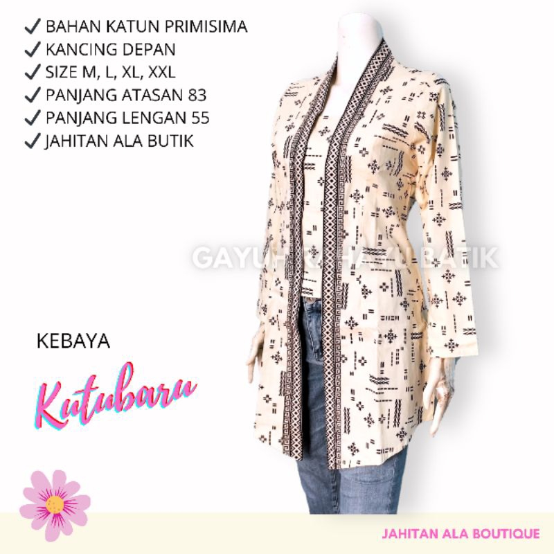 KEBAYA KUTUBARU - Atasan Kebaya Batik Kutubaru, Seragam Atasan Kebaya Kutubaru Kartini Murah Muslima