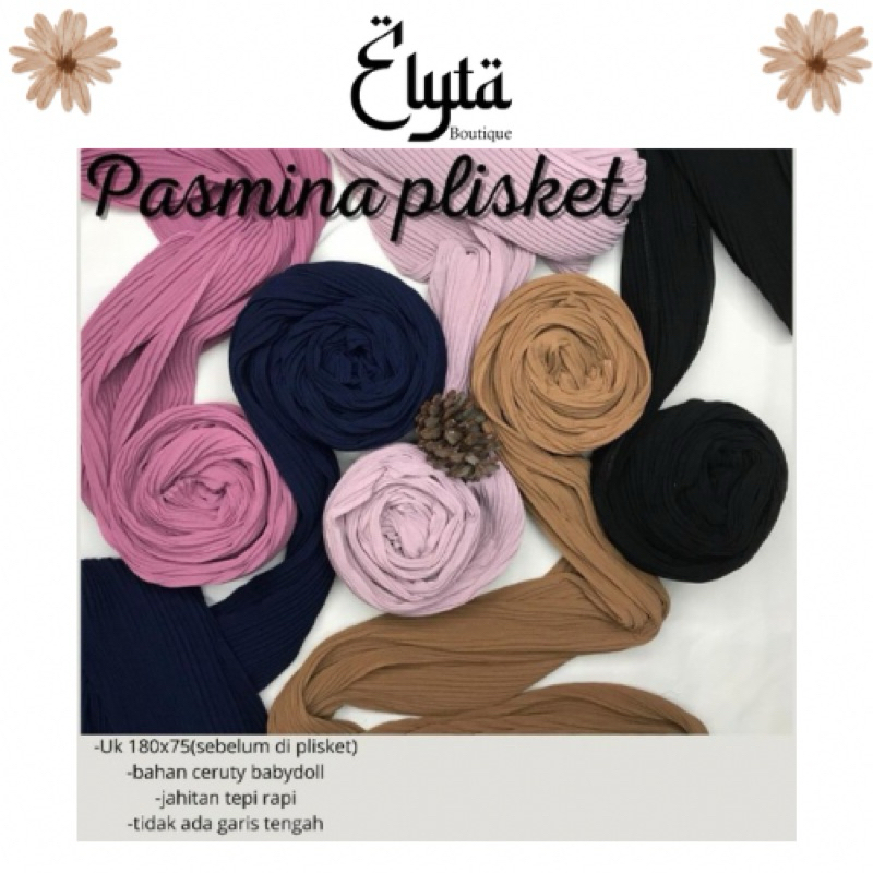 Pasmina full plisket 180x75 Premium Quality