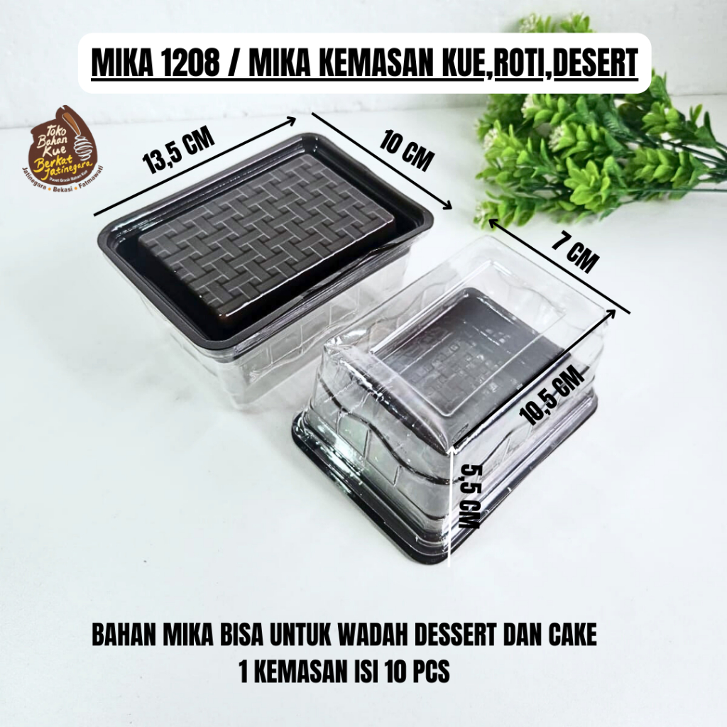 MIKA 1208 / MIKA DESSERT / MIKA COKLAT PERSEGI PANJANG / 10 PCS