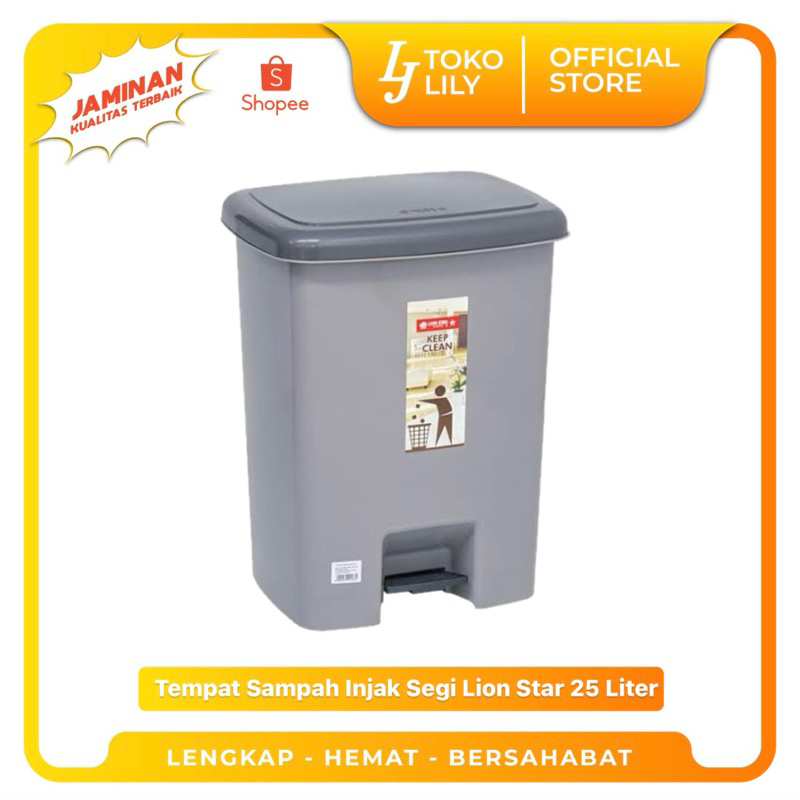 Tempat Sampah Injak Segi Lion Star C-32 25 Liter