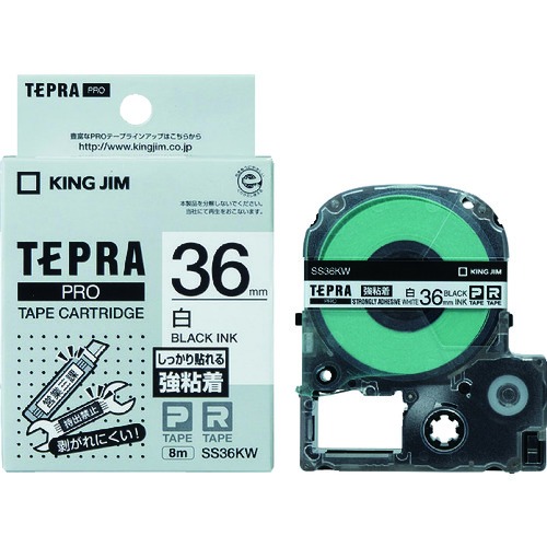 

KING JIM Tepra PRO Tape Cartridge 36mm x 8m White Label/Black Text SS36KW