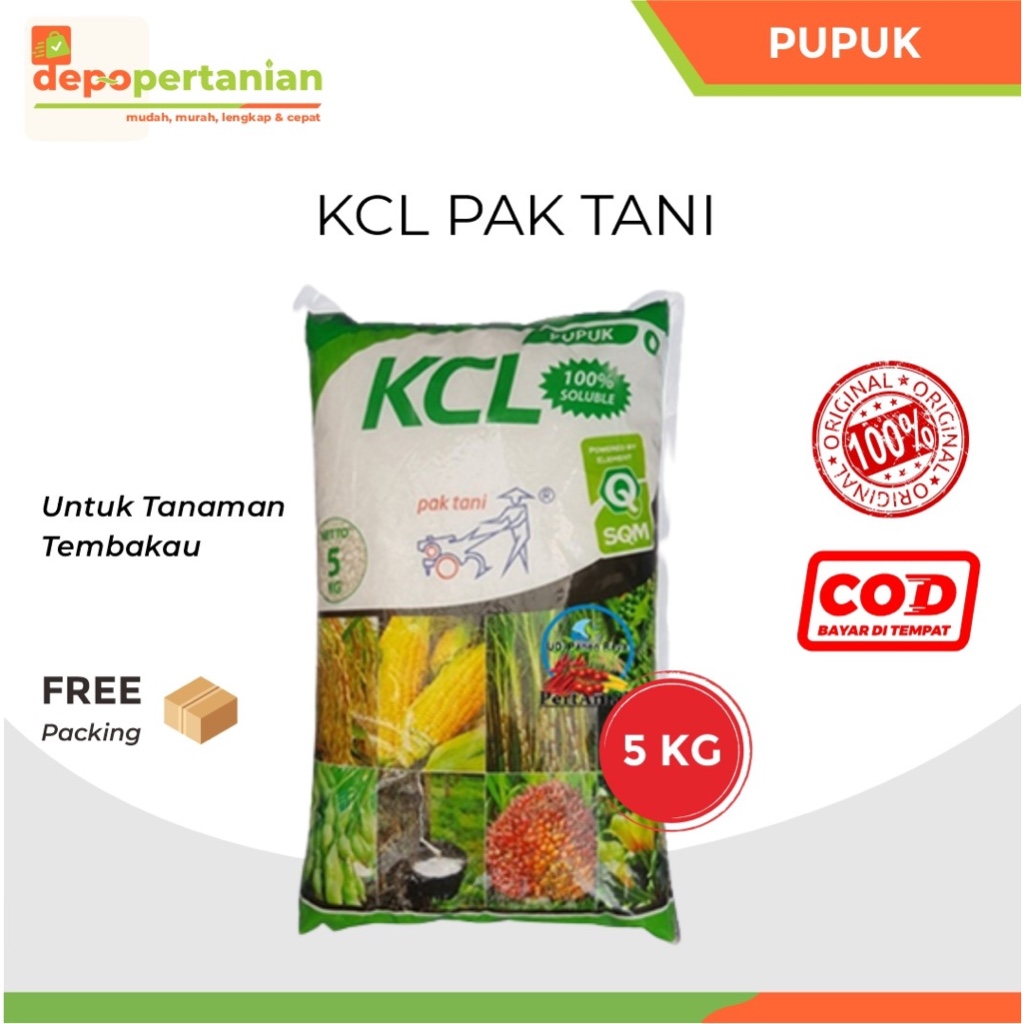 Depo Pertanian - Pupuk KCL 5 kg Pak Tani Pupuk Kalium Untuk Fase Generatif Tanaman