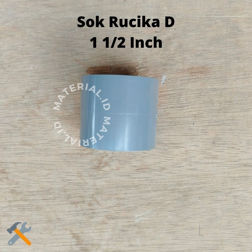 Sok  D 1 1/2 " Keni Pipa Lurus Sambungan pralon peralon  in Inch Rucika Peralon Paralon keran