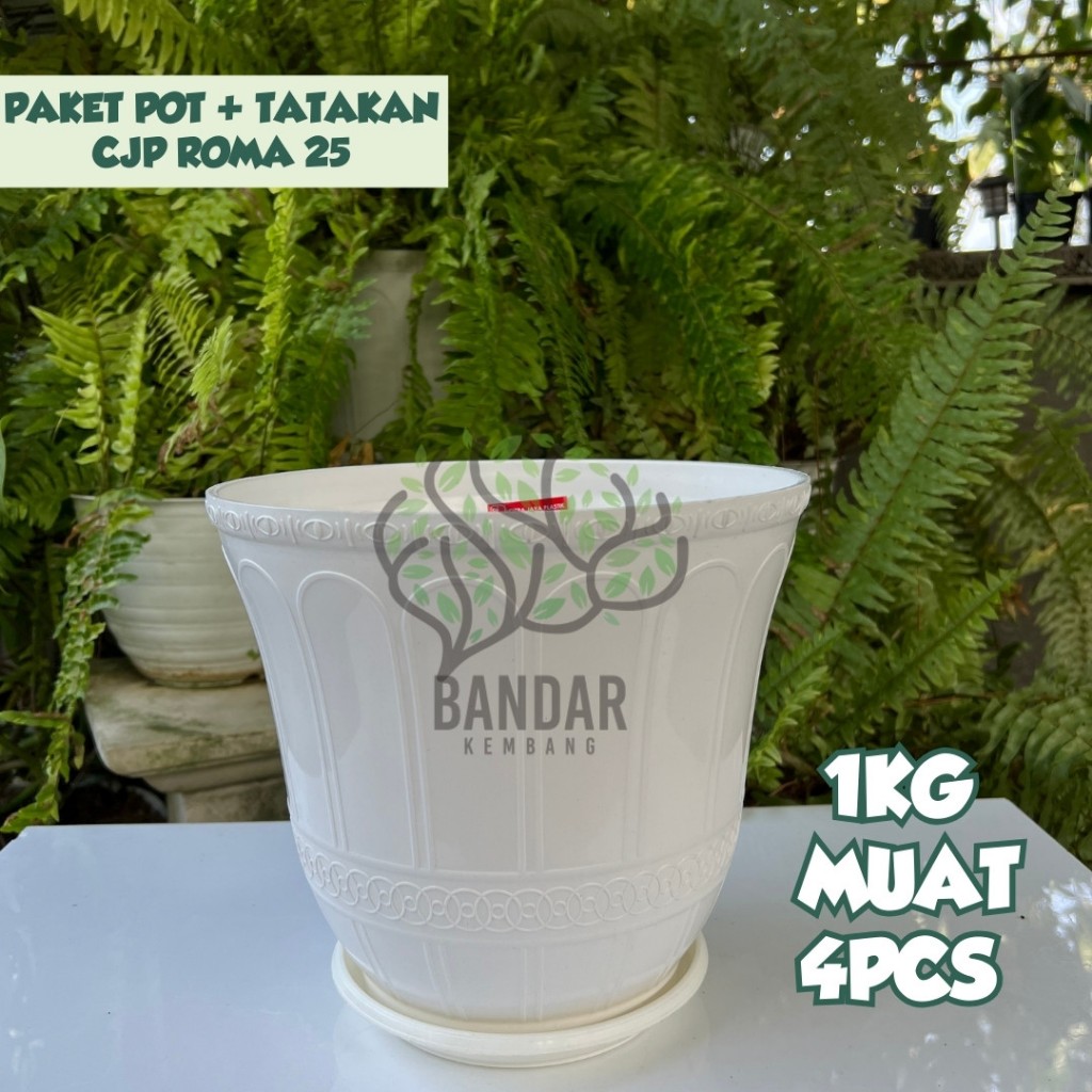 Pot CJP Roma 25 Include Tatakan 17  Bermotif Romawi Elegant Kuno Aestetic