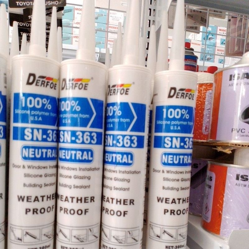 Derfoe lem silicon kayu/ kaca/ keramik/alumunium dan lem multifungsi