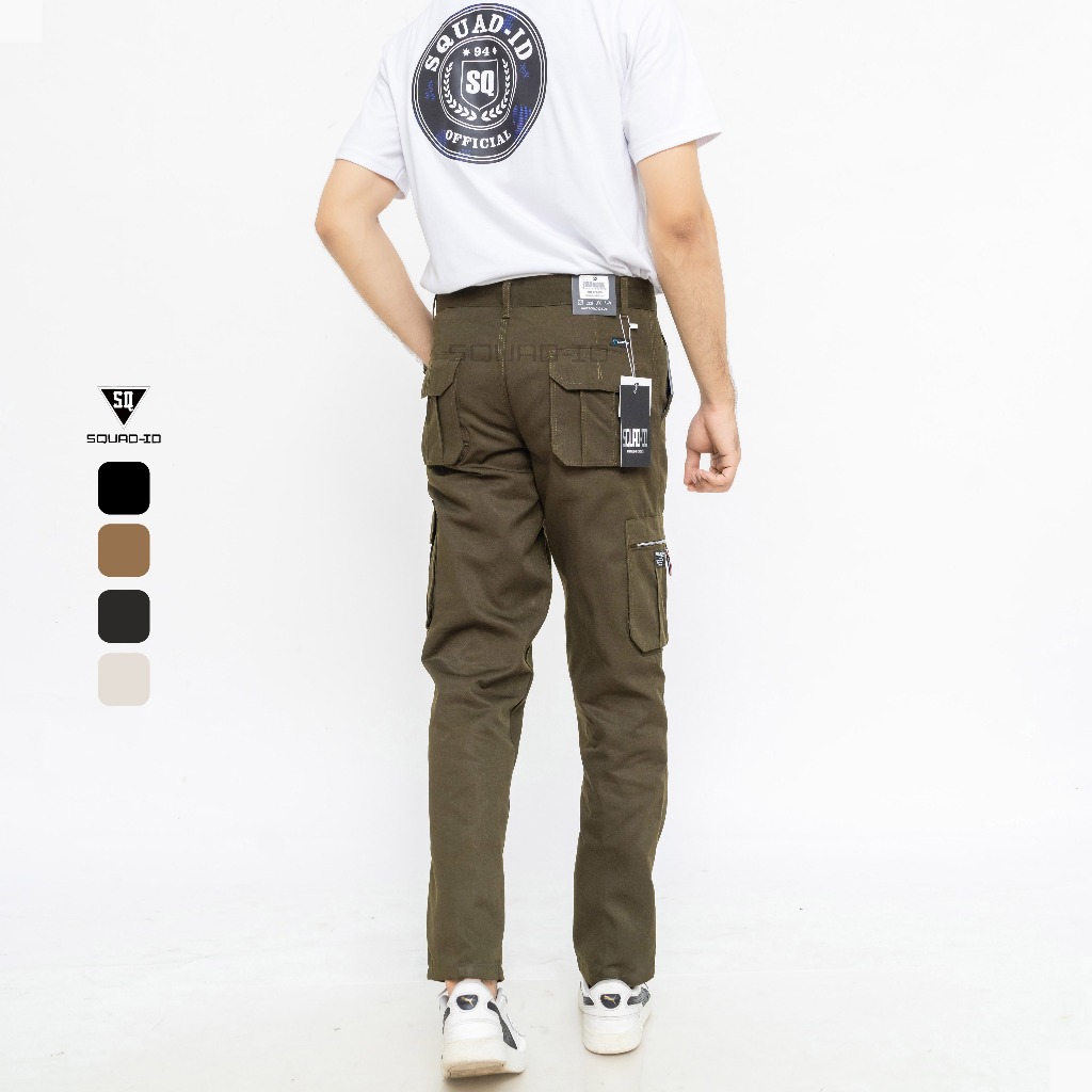 SQ SQUAD ID Celana Cargo Panjang Pria Cowo Kargo Pants Premium Chino Original Pakaian cowok Dewasa F