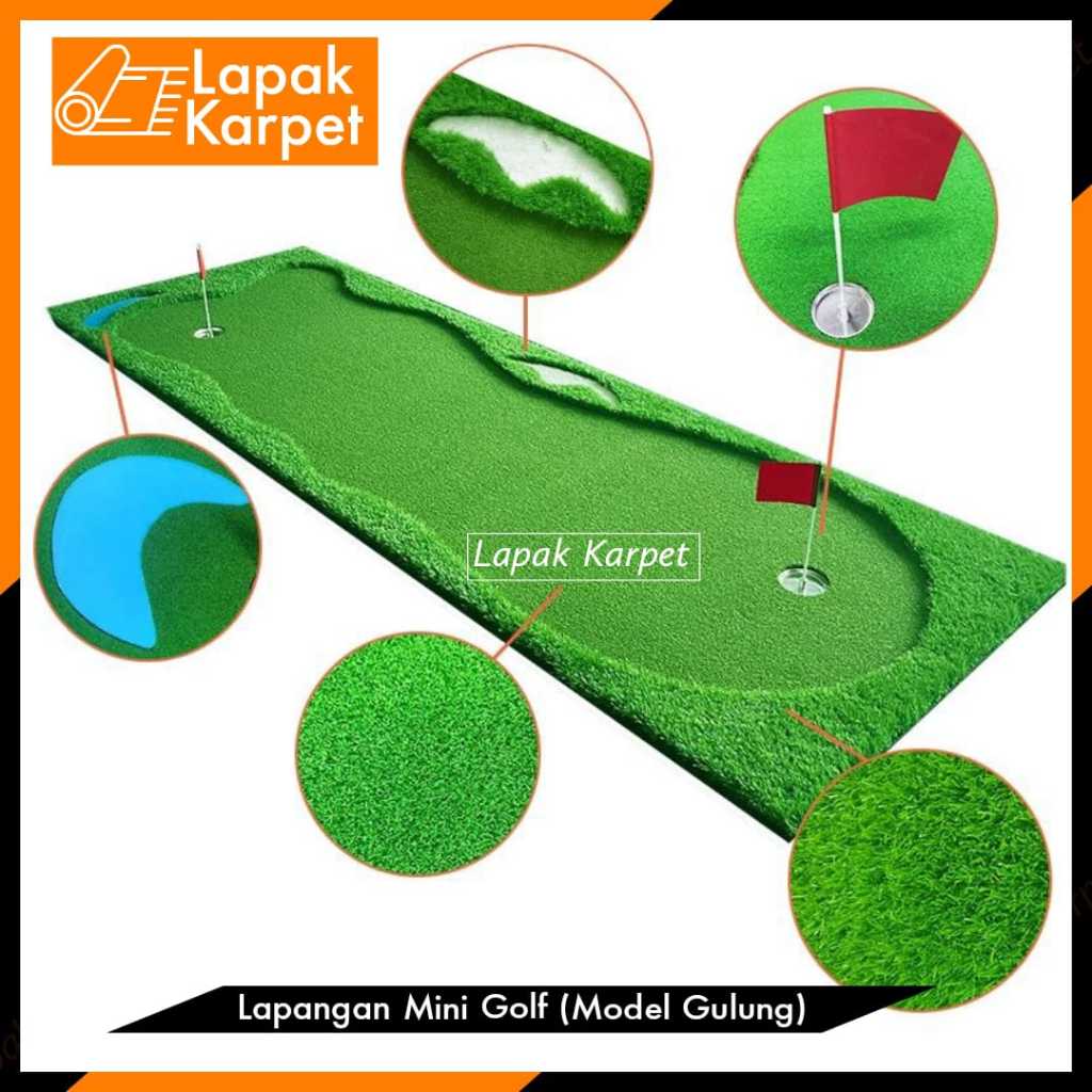 Lapangan Mini Golf Portable / Mini Golf / Putting Green Golf 100×300 cm