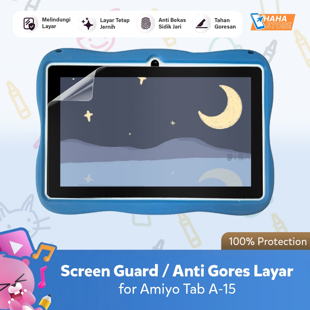 Clear Screen Guard Amiyo A-15 A 15 Tab Protector Anti Gores Pelindung Layar Glossy