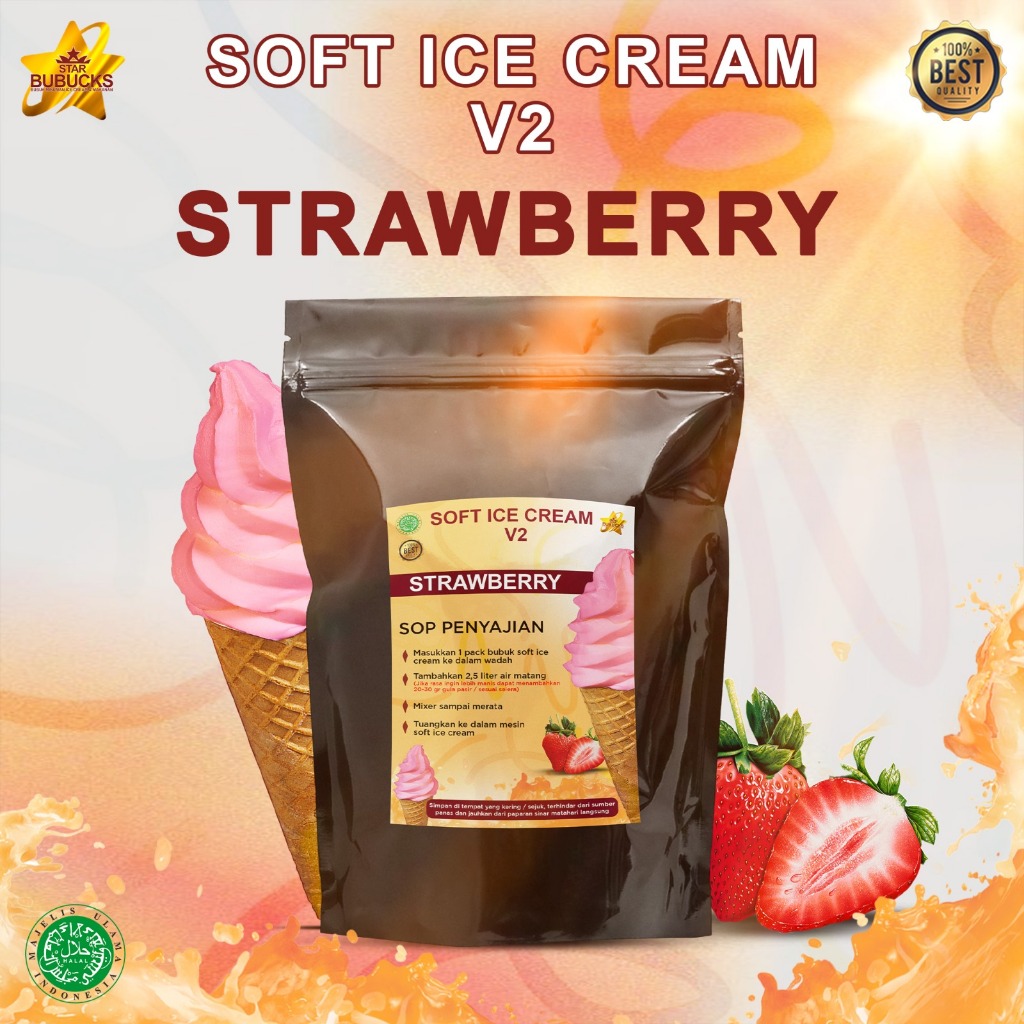 

Star Bubucks Bubuk Ice cream Rasa Strawberry Premium ( 1 Kg )