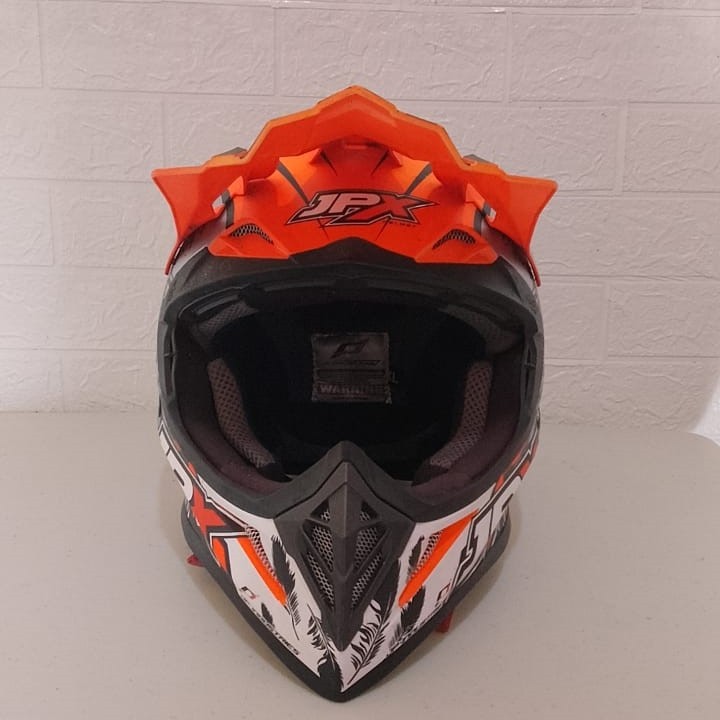 BEKAS - Helm JPX Full Face X13 Lucky Seven Fluorescent Red Gloss Helm MotorCross