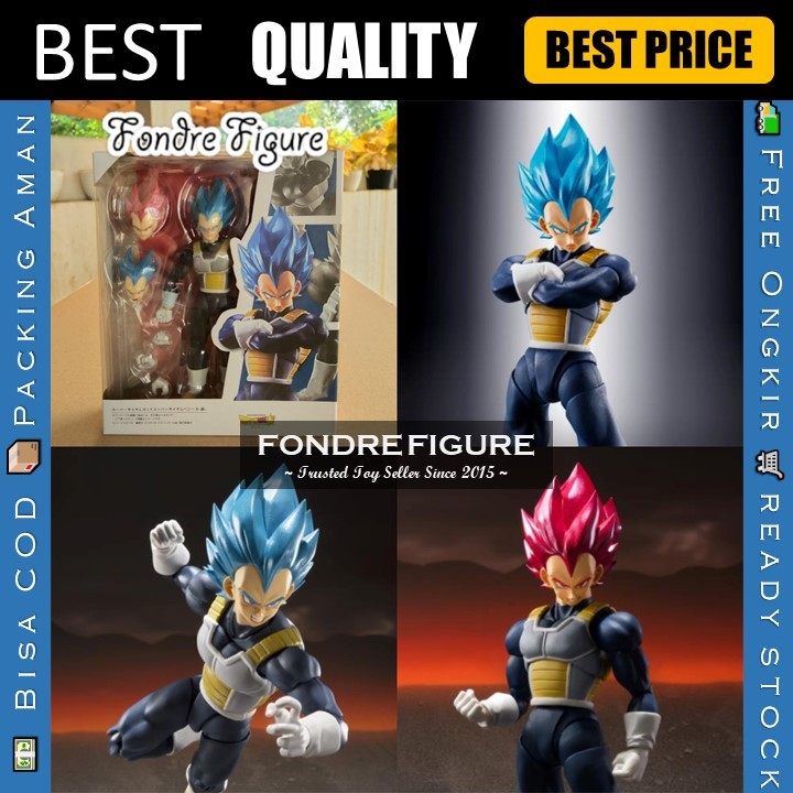SHF SH FIGUARTS VEGETA GOD SUPER SAIYAN SAIYA VEGETTA BLUE PINK RED DRAGON BALL DBZ FIGURE KWS