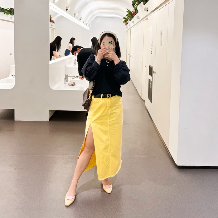 Jeans Skirt / Highwaist Rok Jeans / Kekinian Fashion / Rok Jeans Putih