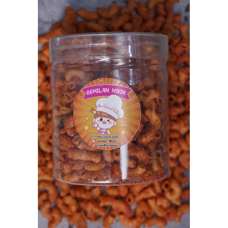 

Makaroni PEDAS Daun Jeruk JAR / Makaroni Cemilam Mbok / Cemilan Kekinian / Cemilan viral / Makaroni renyah gurih