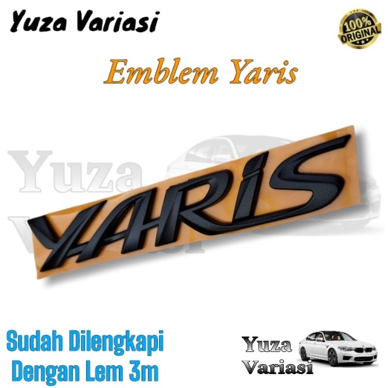 Emblem Tulisan Yaris Hitam Doff Original Toyota // Logo Emblem Tulisan Yaris Original Toyota Hitam D