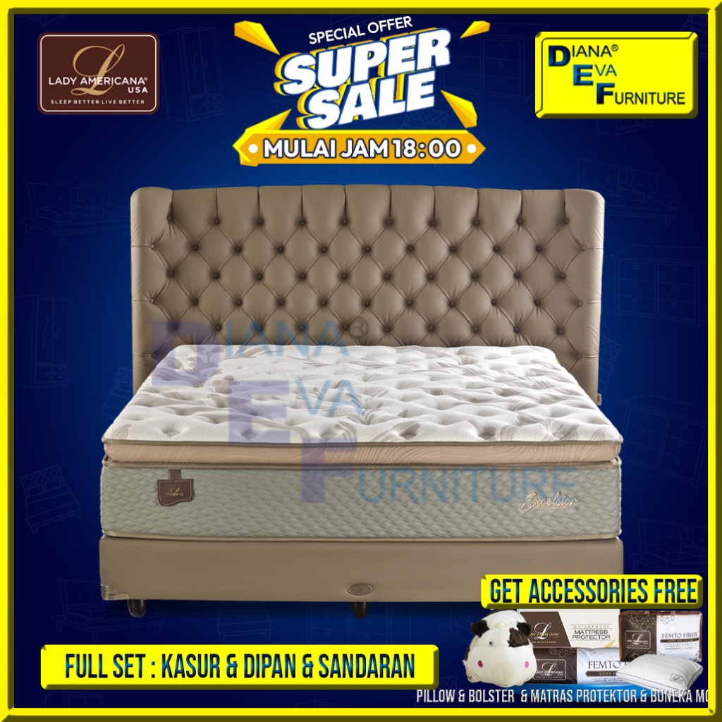 Lady Americana Excelsior Full Set Kasur Springbed