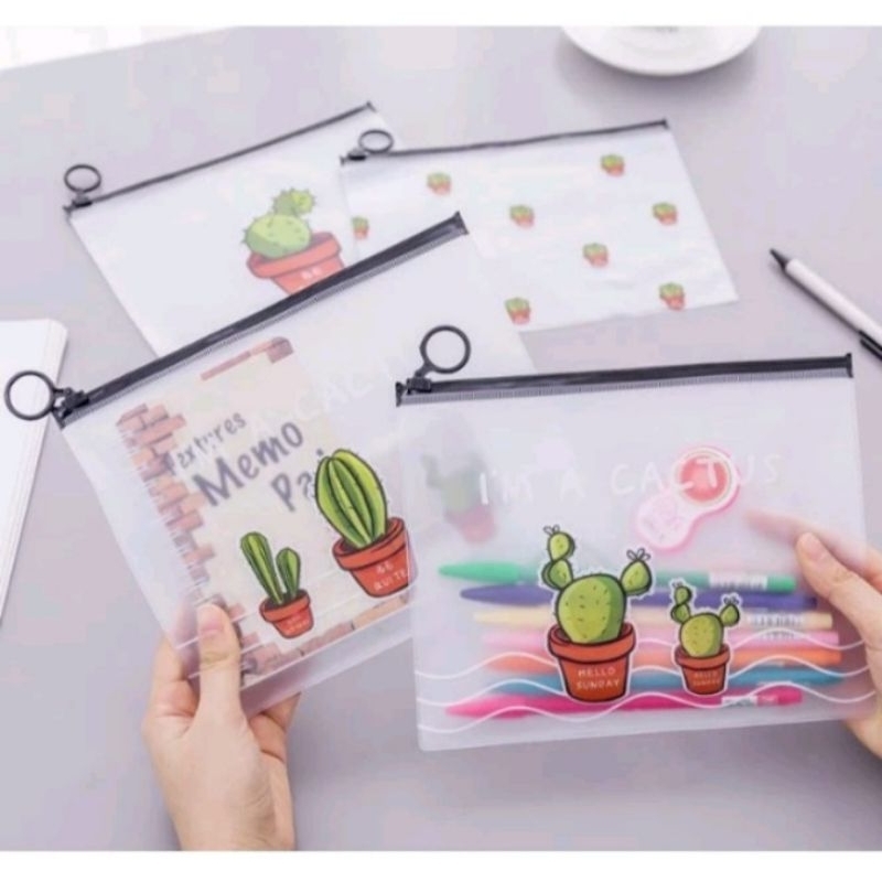 

Tempat pensil zipper ziplock kaktus dan panther