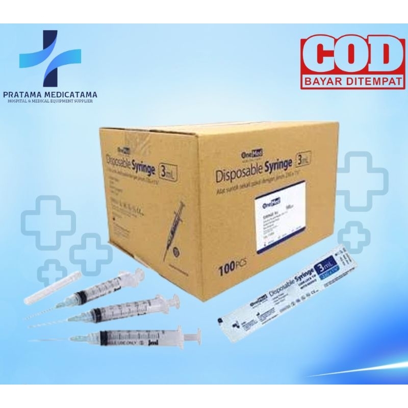 Syringe Onemed 3cc Jarum Suntik 3cc Spuit 3cc Onemed