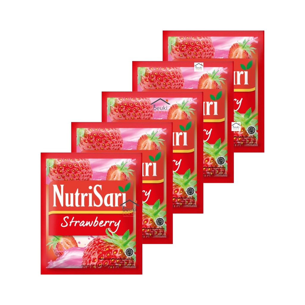 

5PCS NutriSari Strawberry Minuman Bubuk Rasa Stroberi