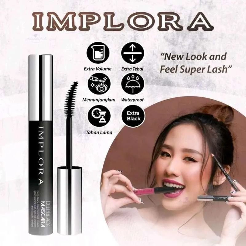 IMPLORA DEEP BLACK MASCARA EXTRA BLACK BPOM ORI || MASKARA IMPLORA