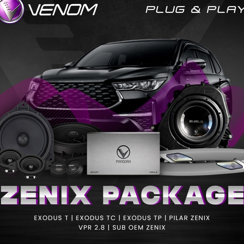 Paket audio mobil full set Sound System VENOM PnP OEM look innova zenix speaker coaxial pnp,speaker 