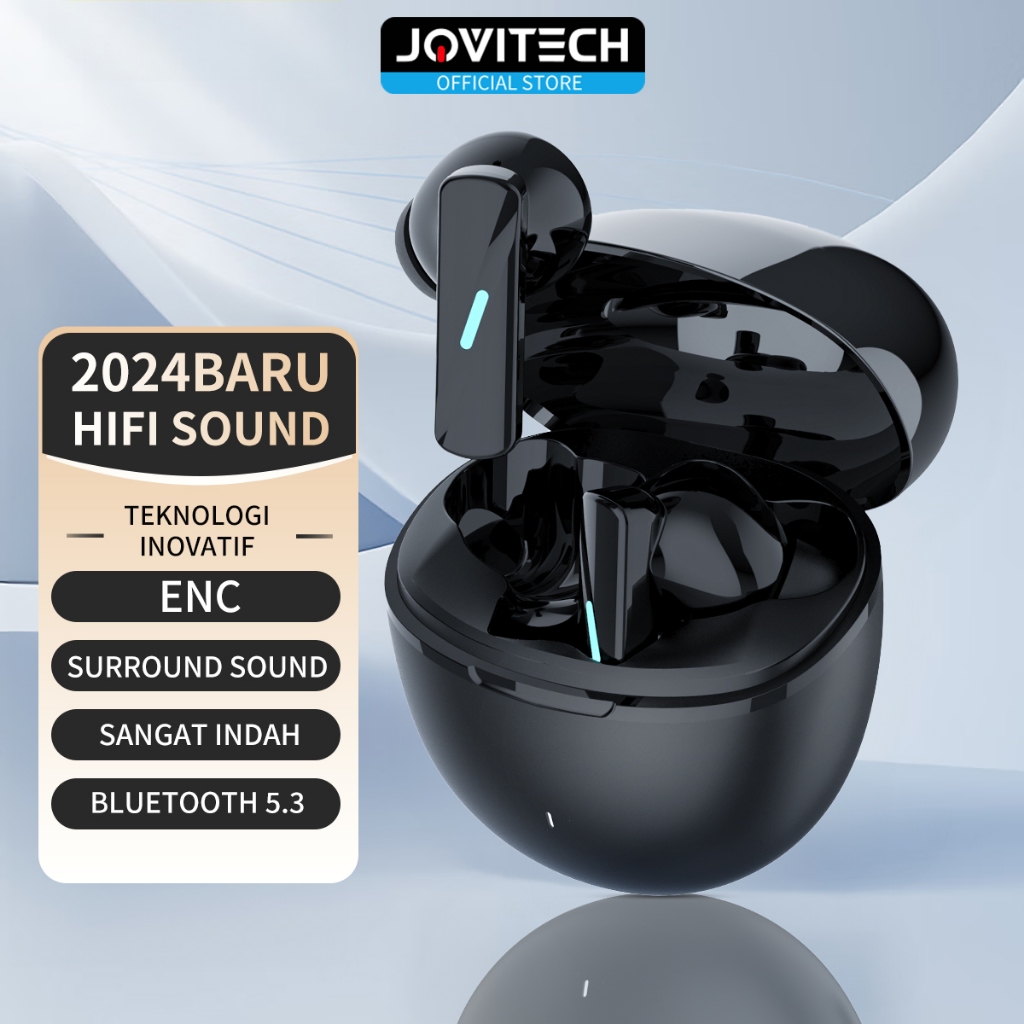 Jovitech Earphone Bluetooth TWS Sport 9D HiFi Stereo Wireless ENC Noise Reduction Gaming Musik - EP5