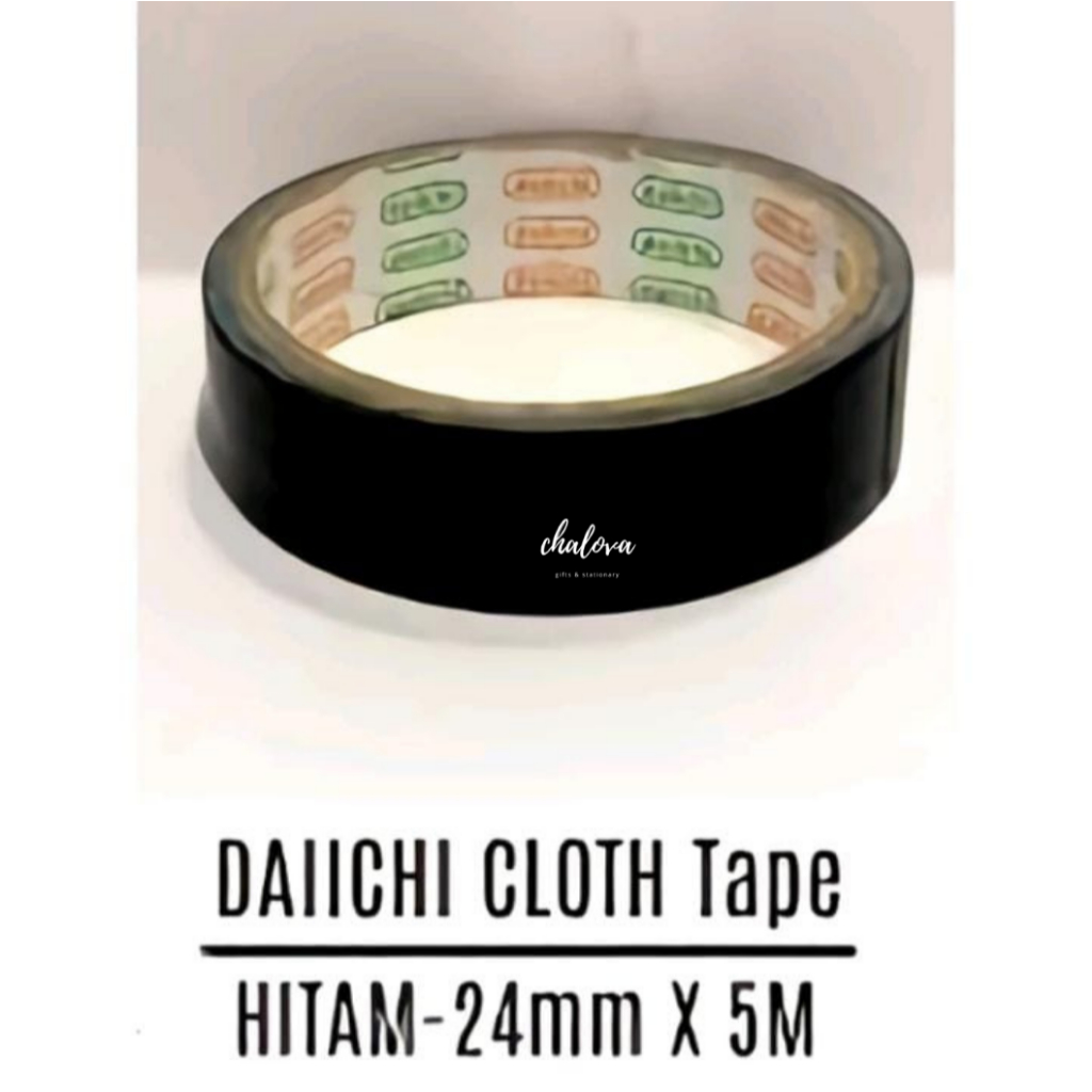 

[ROLL] CLOTH TAPE 1 INCH DAICHI / LAKBAN JILID HITAM / ISOLASI LAKBAN KAIN HITAM 5 METER