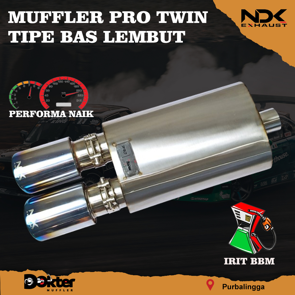 KNALPOT MOBIL RACING NDK EXHAUST PRO TWIN SILINCER KNALPOT MOBIL RACING KENALPOT RACING