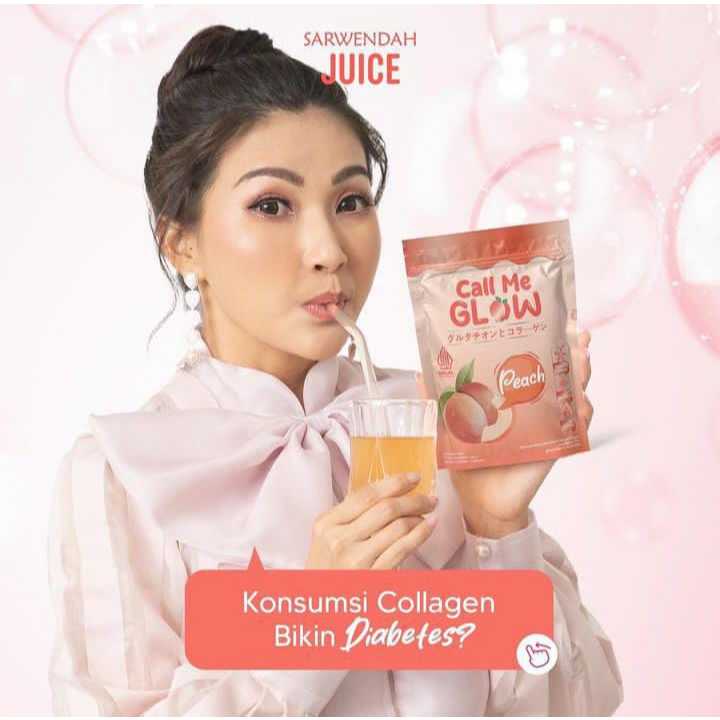 ASEMKA777 - Call Me Glow Peach by Sarwendah Minuman Serbuk Kolagen Collagen Drink - 50 & 150 gram ke