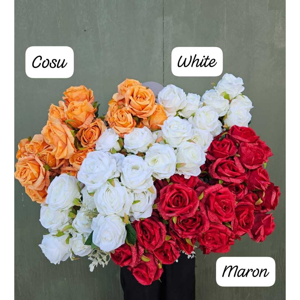 Bunga Mawar Jumbo Artificial / Bunga Mawar JUMBO Artificial Plastik / Bunga Palsu