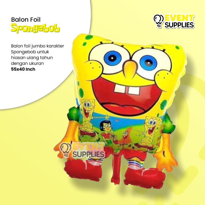 Balon Foil Jumbo Spongebob Squarepants Full Body Dekorasi Ulang Tahun Party