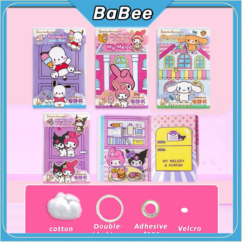 

Babee Tidak Perlu Memotong Quiet Book Buku Sticker Lucu Jumbo Bubble 3D Sticker Busy Book Kuromi