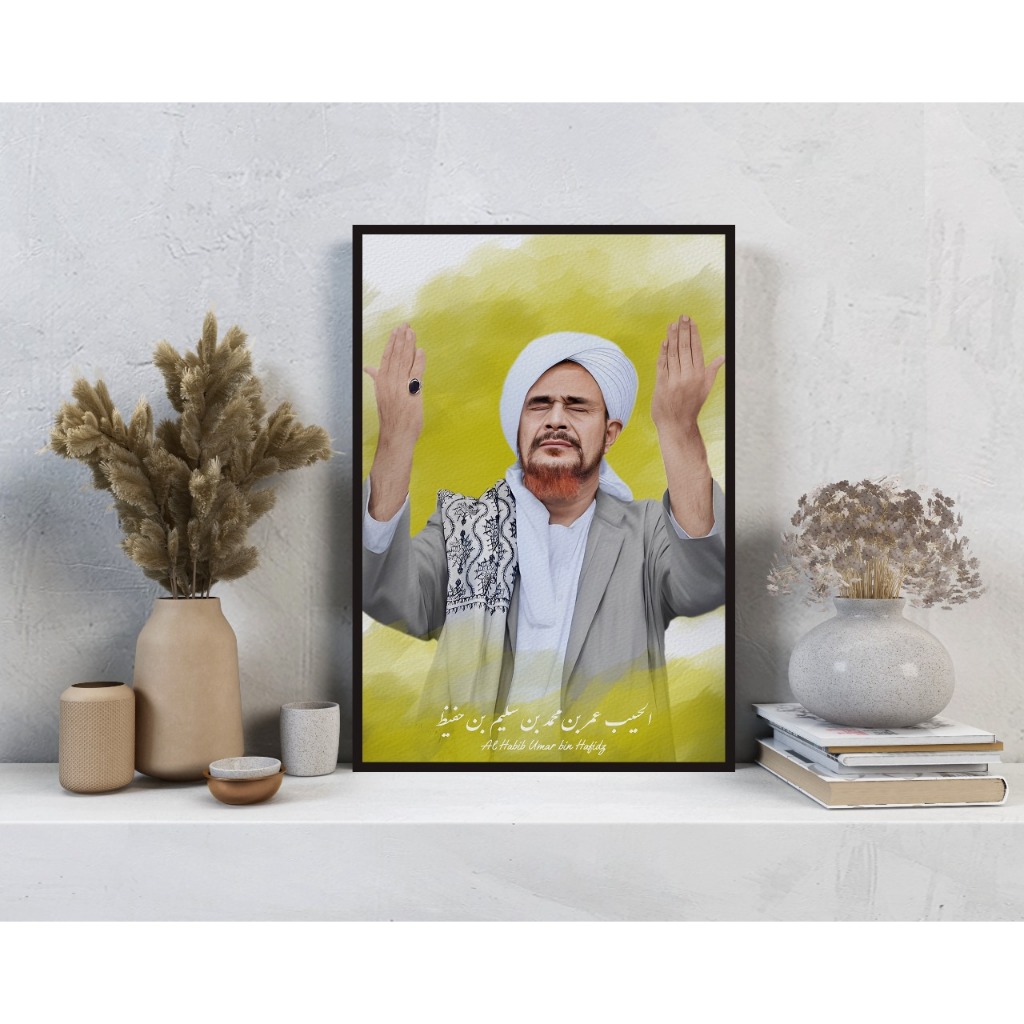 lukisan habib umar al hafidz / lukisan ulama / walldecor foto ulama 20x30 cm