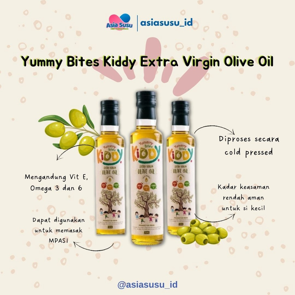 

YUMMY BITES KIDDY EXTRA VIRGIN OLIVE OIL 250ML / MPASI EVOO