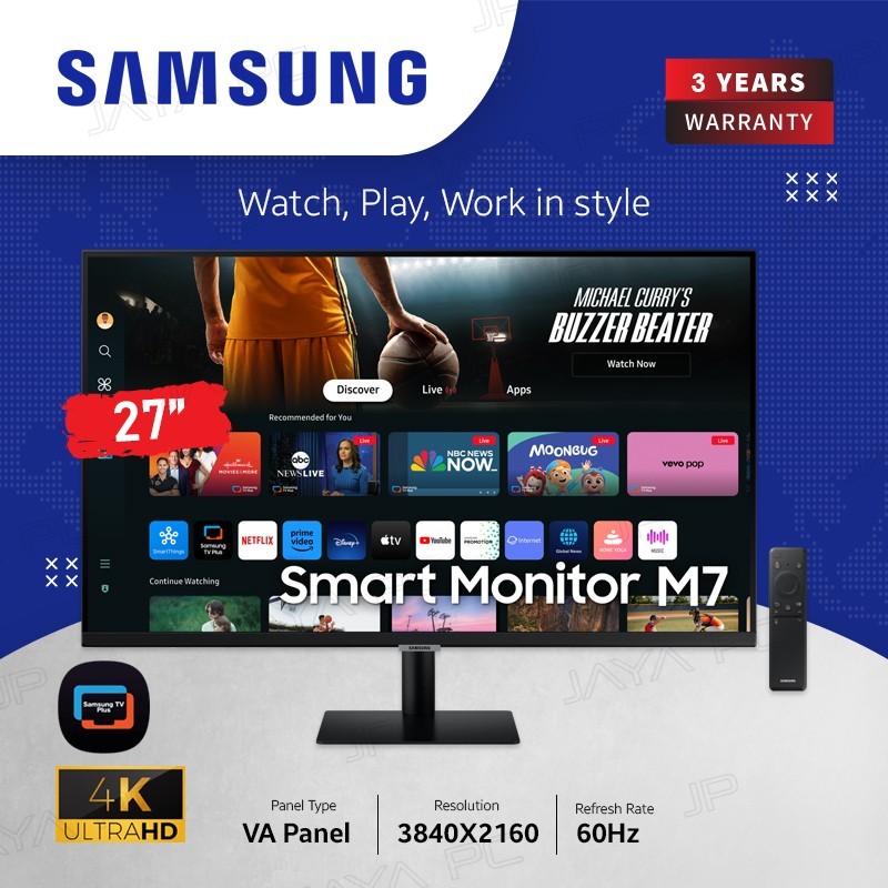 Monitor Samsung Smart TV LED M7 S32DM700 - UHD 4K 32" Inch