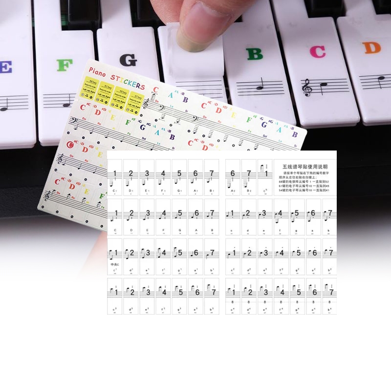Sticker Tuts Piano/Keyboard Piano/Piano Sticker/Stiker Keyboard Reuseable