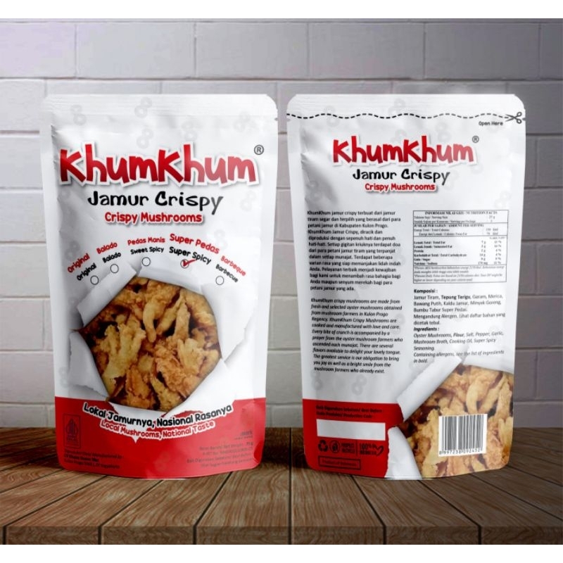 

KhumKhum Jamur Crispy Mushroom Super Pedas 75 gram Free Bubble Wrap Gratis Packing Kardus Khum Halal MUI Makanan Sehat Jajanan Indonesia Snack Camilan Original Makanan Ringan Lokal Rasa Nasional Dus Paking