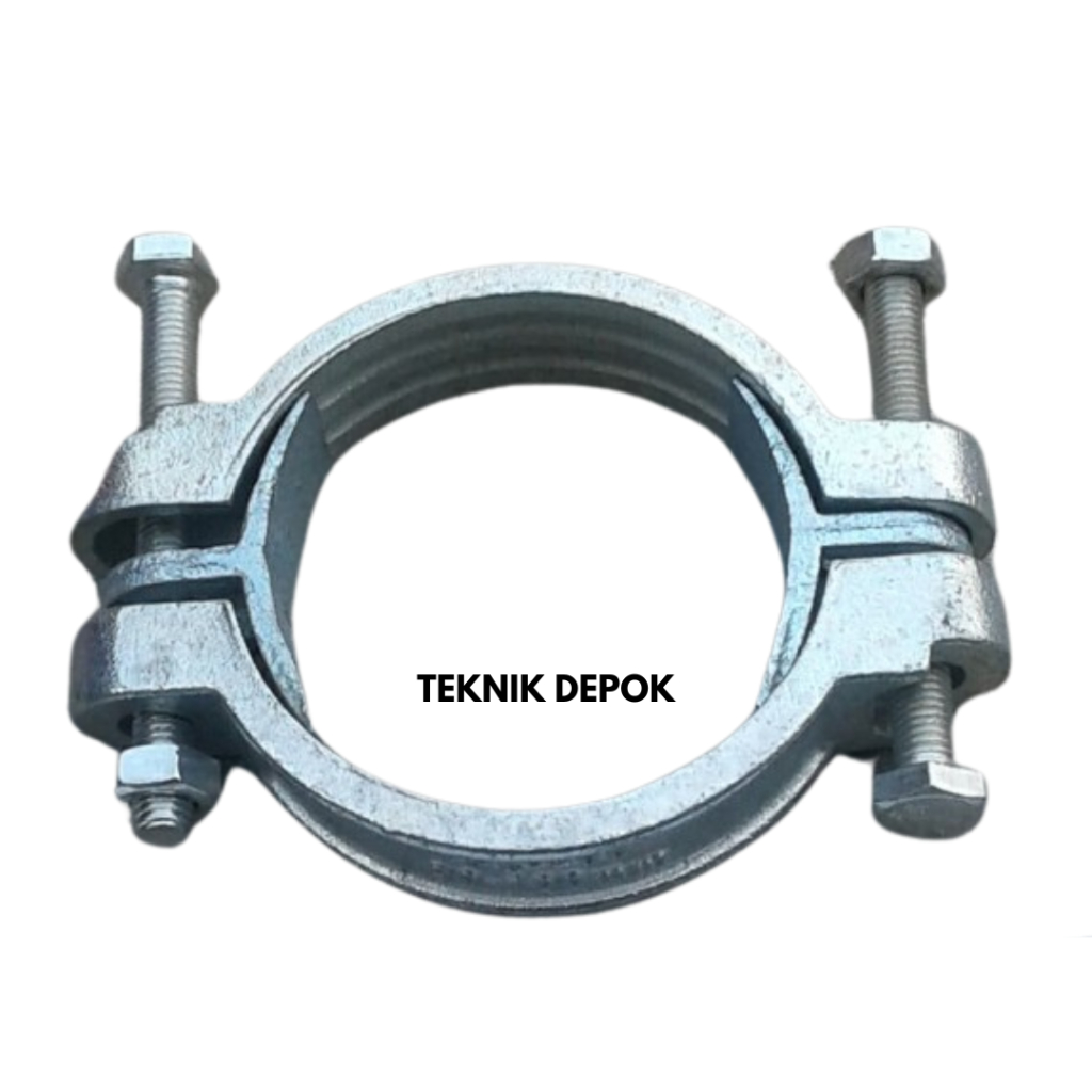 Clamp Hose Ludecke SL400 Galvanis Klem Pemadam Kebakaran 400 mm 2 Baut Pengencang Selang Air Tekanan