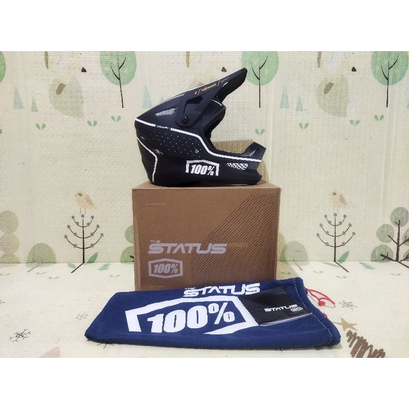100% Status Hitam Helm Fullface Sepeda MTB Downhill Enduro Black not tld fox bell met ixs