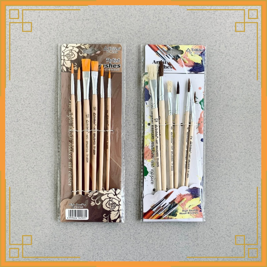 

TRIFELO Kuas set artist Brushes satu set isi 6