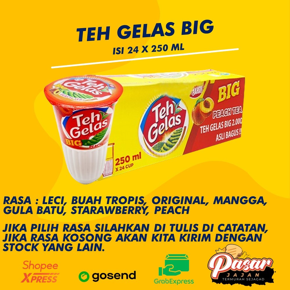 

Teh Gelas Big 1 Karton isi 24 Cup X 250ml Khusus Dalam Kota Pengiriman Instan