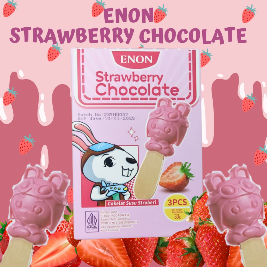 

Enon Animal Choco Stick 1 Pack 3Pcs 33g Camilan Snack Chocolate Cokelat Import Dengan Bentuk Karakter Dengan Varian Rasa Strawberry