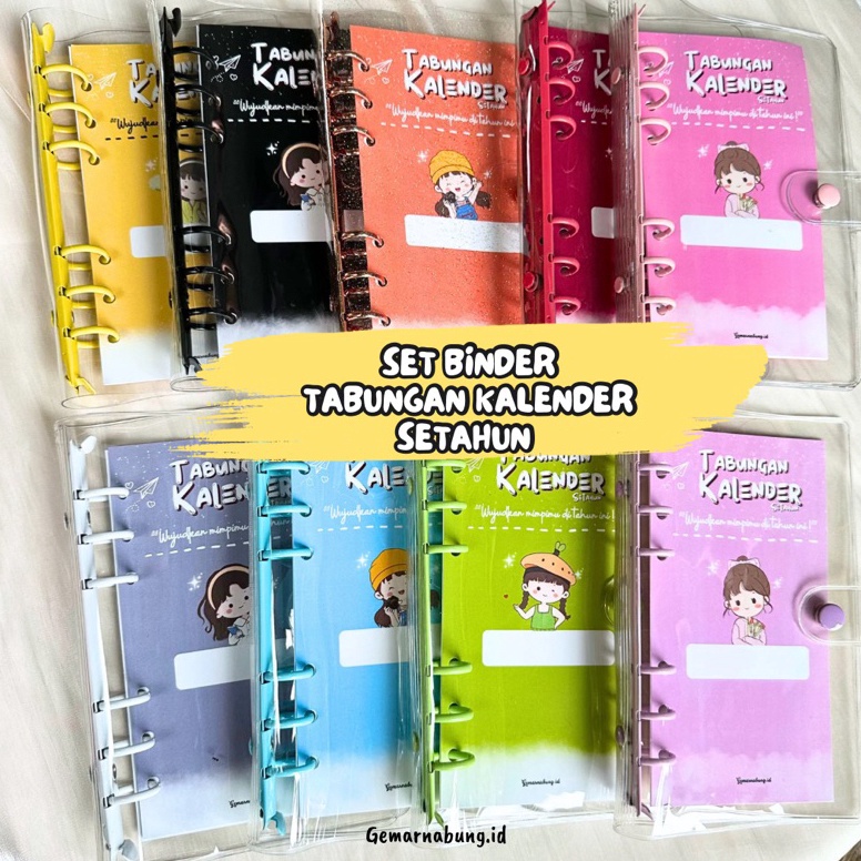 

KODE H84I Paket Binder Keuangan Lengkap A6 Binder Nabung kalender setahun set lengkap