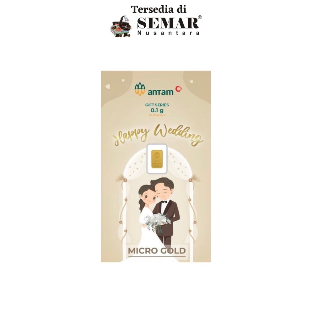 Logam Mulia Antam Micro Happy Wedding Gold Emas Batangan Semar Nusantara KODE T6P1