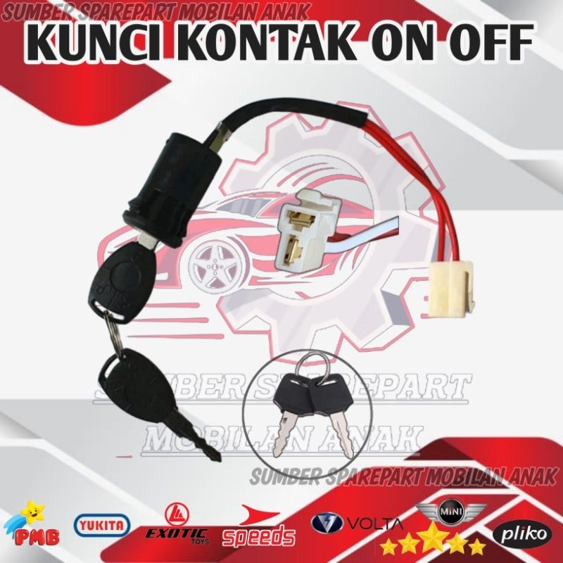 KONTAK KUNCI ON OFF POWER KEY SWITCH MOBIL AKI ANAK PLIKO YUKITA PMB MINI SPEEDS VOLTA RASTAR